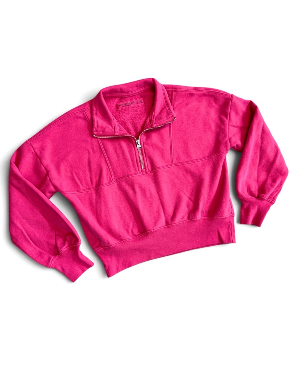 Abercrombie & Fitch Hot Pink Half-Zip Pullover Sweatshirt Size 9/19 Girls